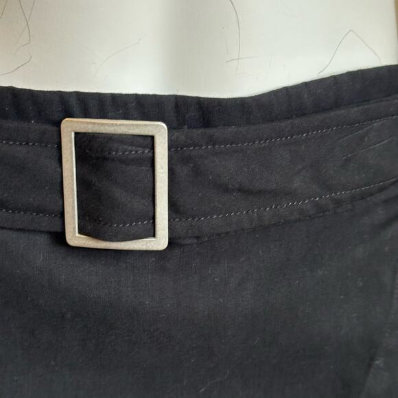 Maeve by Anthropologie Black Faux Wrap Snapp Button Belted Classic Mini Skirt 6 - Picture 4 of 10